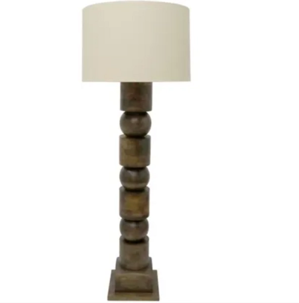 Durad Wooden Table Lamp W Flax Shade - Eclectic Style Noosa