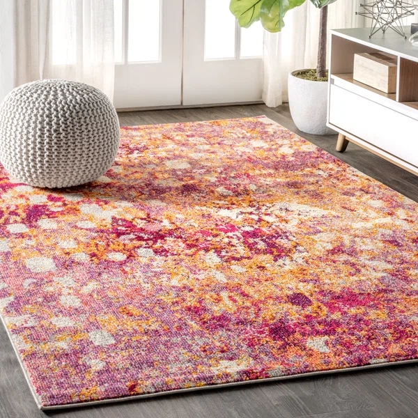 Lasley Contemporary POP Modern Abstract Pink/Orange Rug