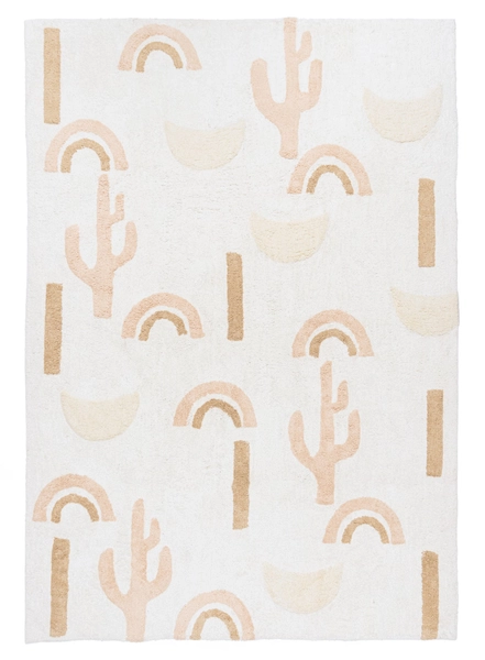 Miss Amara Nikita Peach Brown Desert Cotton Washable Rug
