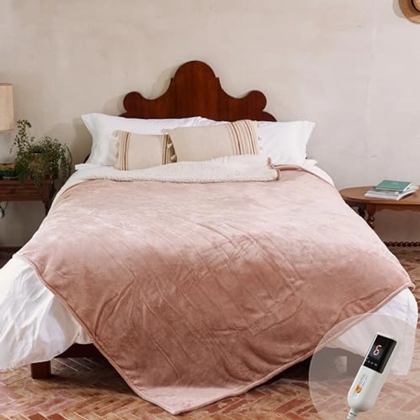 GOTCOZY Heated Blanket Twin Size - Electric Blanket with 6 Heating Level & 10 Hour Auto Off Heating Blanket, ETL Certified (62X84 Inch Rose Dust) - Rose Dust - Twin