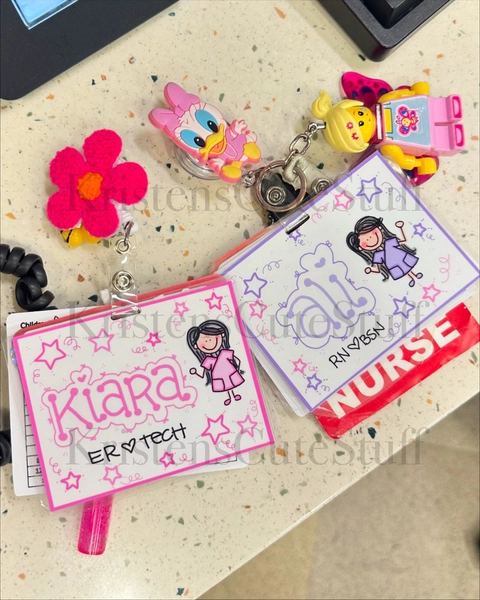 Horizontal Badge Buddy Cute Badge Back Personalized Name Tag Healthcare Accessories Teacher Accessories - Etsy