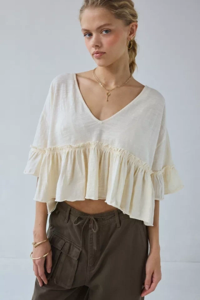 UO Brooke Ruffle Babydoll Blouse