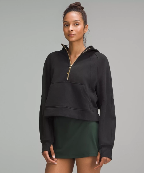 Scuba Oversized Half-Zip Hoodie - Black/Gold - XL/XXL