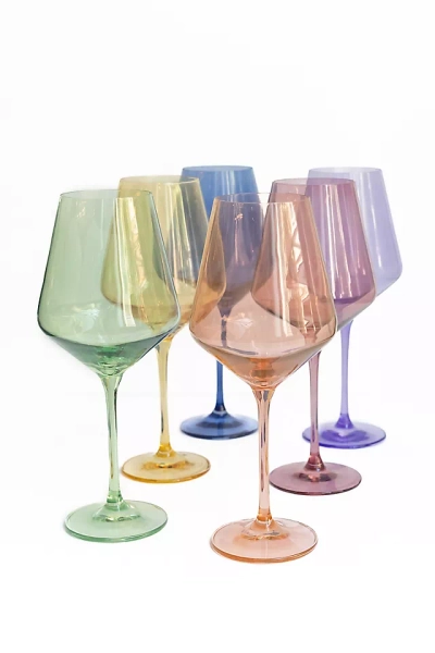 Estelle Colored Glass Mixed Stemware Set