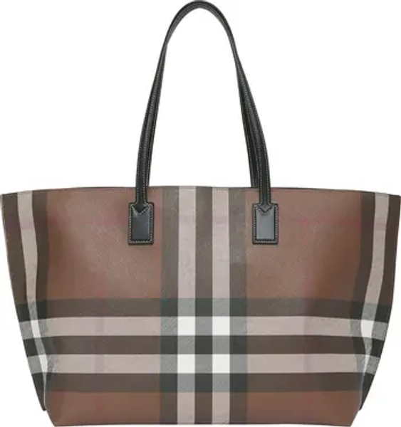 Burberry Medium Check E-Canvas & Leather Tote | Nordstrom