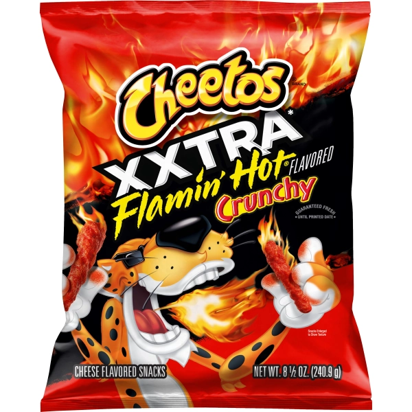 Cheetos Crunchy XXTRA Flamin' Hot Cheese Flavored Snack Chips, 8.5 Ounce Bag (Packaging May Vary)