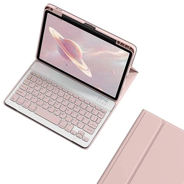 kaitesi Keyboard Case for iPad 10th Generation 2022 10.9 inch, Magnetically Detachable Bluetooth Color Keyboard Smart Folio Cover with Pencil Holder (Pink) - iPad 10th Generation - Pink