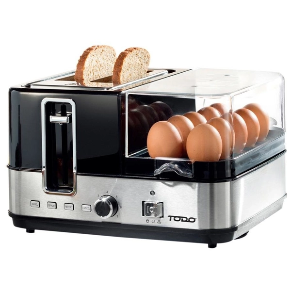 TODO 1400W Breakfast Master Toaster Egg Cooker Poacher Bacon Fryer Grill All In One
