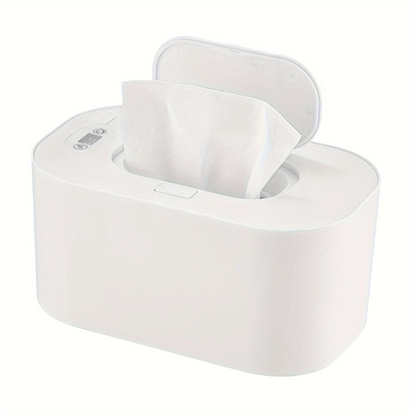 Calentador de toallitas húmedas para bebés USB, 3 modos de temperatura, calentador de toallitas para pañales, 10 W, temperatura constante, gran capacidad, dispensador portátil de toallitas húmedas para bebés, para el hogar, el coche, los viajes, color blanco.