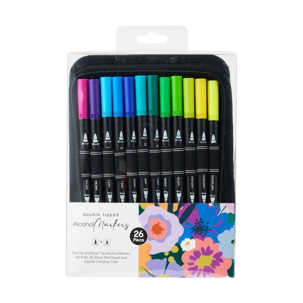 26 Piece Double Tipped Alcohol Markers - Kmart 