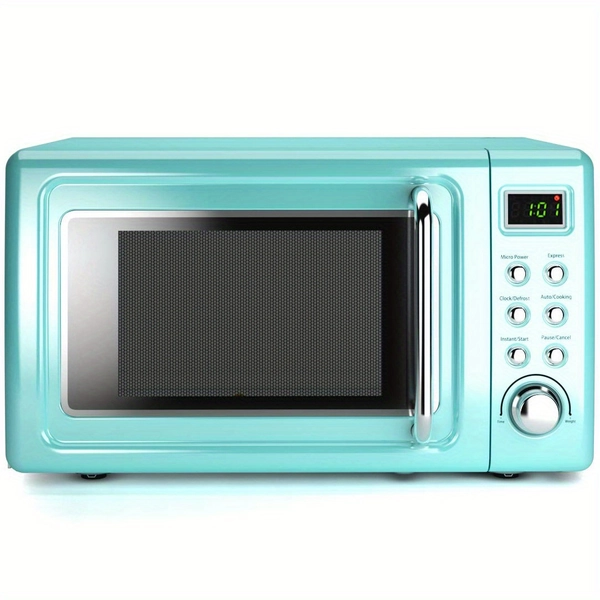 0.7Cu.ft 700W Retro Countertop Microwave Oven Multigot LED Display Glass Turntable Green