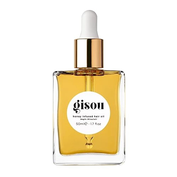 Gisou Honey Infused Hair Oil - Enriched with Mirsalehi Honey for Deep Nourishment, Hydration, Frizz Control, Heat Protection and Shine - For Damaged and Dry Hair (1.7 fl oz) - 1.7 Fl Oz (Pack of 1)