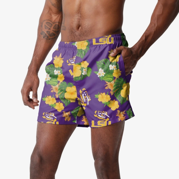 LSU Tigers Floral Swimming Trunks