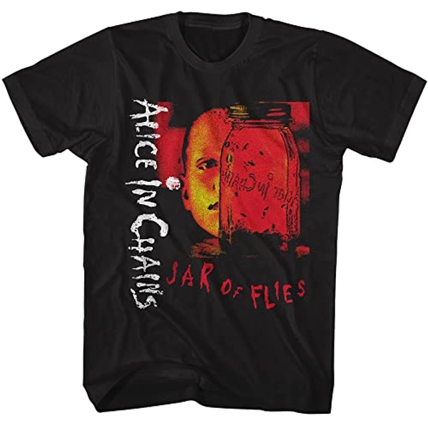 Alice in Chains T Shirt Jar of Files Mens Short Sleeve T Shirts 90s Music Vintage Style Graphic Tees - Adult - Large - Black