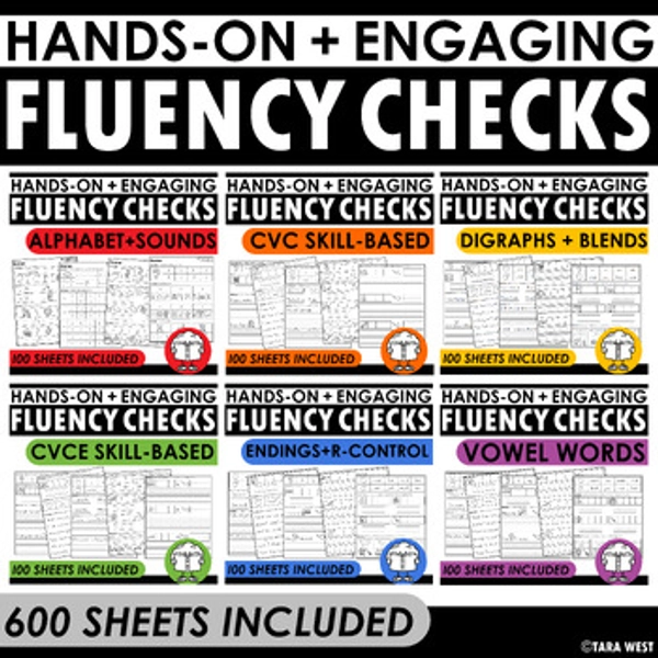 Phonics Based 3-in-1 Fluency Checks Science of Reading SOR THE BUNDLE