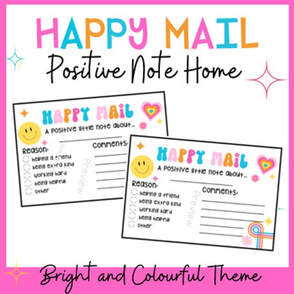 Bright Vibes Happy Mail - Positive Note from the Teacher - Back to School