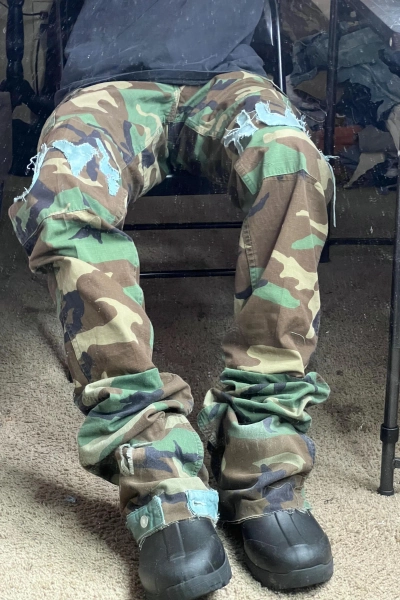 Custom Patchwork Stacked Jeans