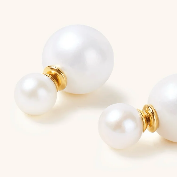 Reversible Charm Pearl Earring, 11-12mm, 7-8mm, 5A