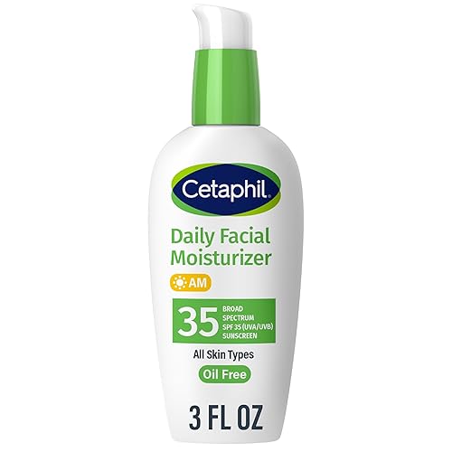 Cetaphil Face Moisturizer, Daily Oil Free Facial Moisturizer with SPF 35, For Dry or Oily Combination Sensitive Skin, Fragrance Free Face Lotion - NEW, 3oz