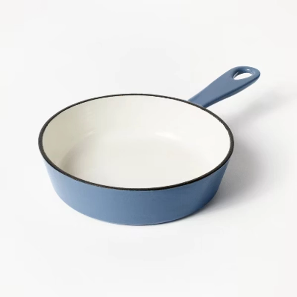 6" Enameled Cast Iron Skillet Blue - Figmint™: Even-Heating, Oven-Safe, Non-Stick, Hand Wash, 1.78 lbs