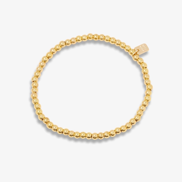 Harper Round Bead Stretch Bracelet | Gold
