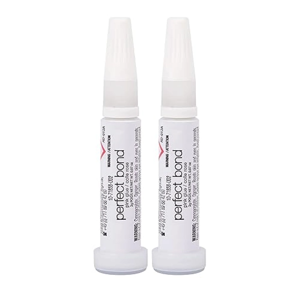 Nailene Perfect Bond Nail Glue - Durable, Easy to Apply False Nail Glue – Repairs Natural Nails – Quick-Drying Nail Adhesive Lasts Up to 7 Days - Pink Tint - 2 g/0.07 oz - 2 Pack