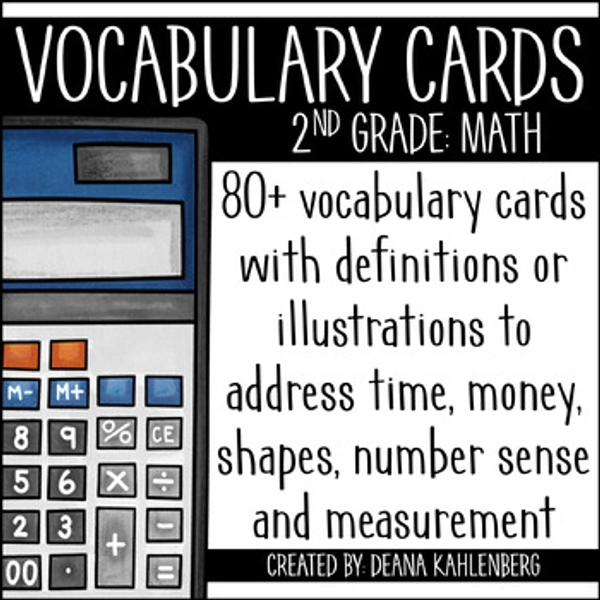 Math Vocabulary Cards {2nd Grade}
