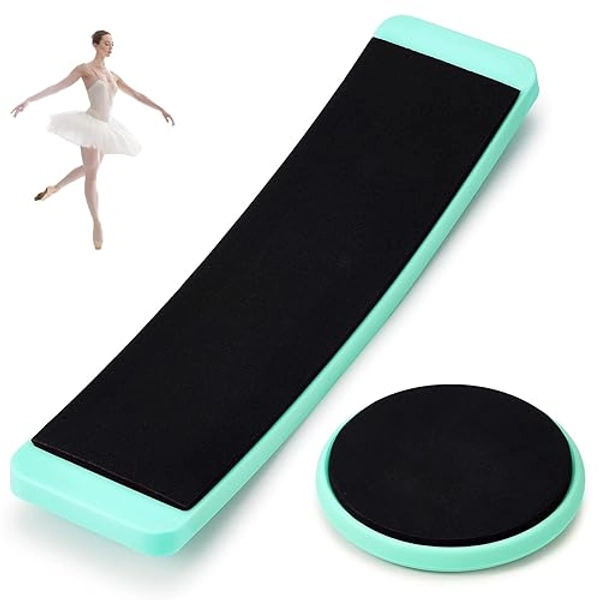 Motionchic 2 Pcs Portable Turning Board Figure Ice Skating Spinner for Ballet Dancers Ice Skaters Gymnasts Cheerleaders Training Improving Balance Pirouette Equipment - Sky Blue