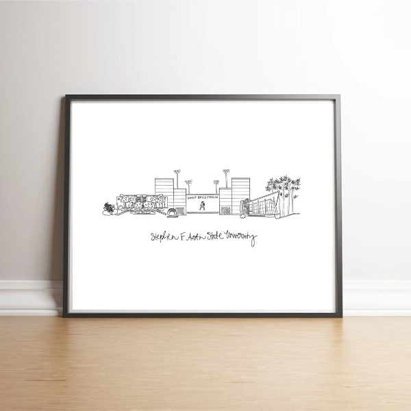 Stephen F. Austin State University Art Print | Nacogdoches, TX | Texas | Lumberjacks