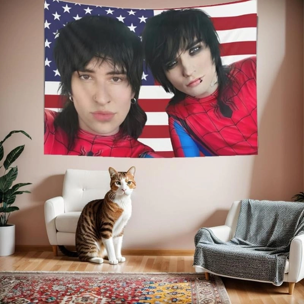 [3x5ft Polyester Banner Flag] Jack and Johnny flag 3x5ft with Brass Grommet Tapestry Polyester Banner Backdrop Flag for Bedroom Outdoor Party College Dorm