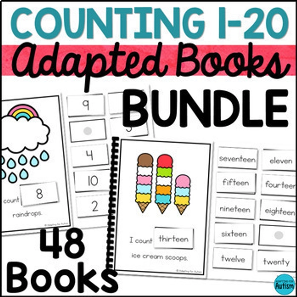 Counting Objects to 20 Activities Math Adapted Books Special Education Bundle