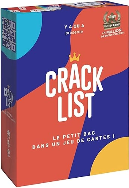 CRACK LIST - Jeu du Petit bac - Jeu de Cartes - Jeu d'ambiance - entre amis et en famille - 10 ans et plus - 2 à 8 joueurs - version française - Yaqua Studio, YAQ001CR, Bleu - Unique