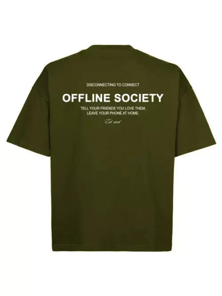 Camiseta Boxy Disconnecting Musgo