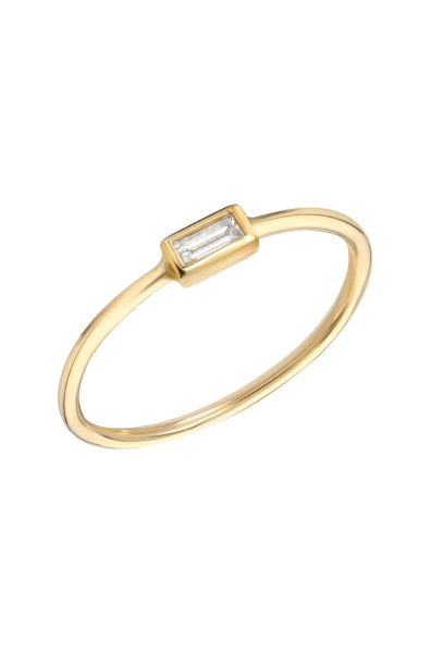 14k Gold Diamond Baguette Ring