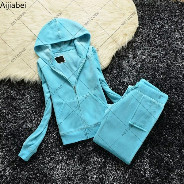 Y2K Velvet Tracksuit Two Piece Women's Tracksuit Hoodies Set With Pocket and Diamond Velour Tracksuit - AliExpress 200000345