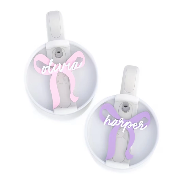 Personalized Bow Stanley Name Tag, Stanley Name Plate, Acrylic Lid Topper, Custom Tumbler Tag, 40oz, 30oz, Quencher H2.0, Coquette, Girly - Etsy