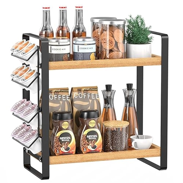 LEMIKKLE Coffee Station Organizer for Counter, Coffee Pods Holder Storage, Coffee Bar Accessories for Kitchen, Home, Office - For K-Cup holder
