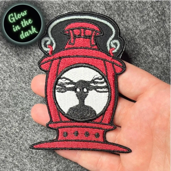 Embroidered patch Over the Garden Wall the Beast in lantern  • glow in the dark • iron on or sew on • Velcro patch • autumn • fall • OTGW
