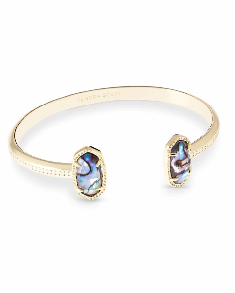 Elton Gold Cuff Bracelet in Abalone Shell