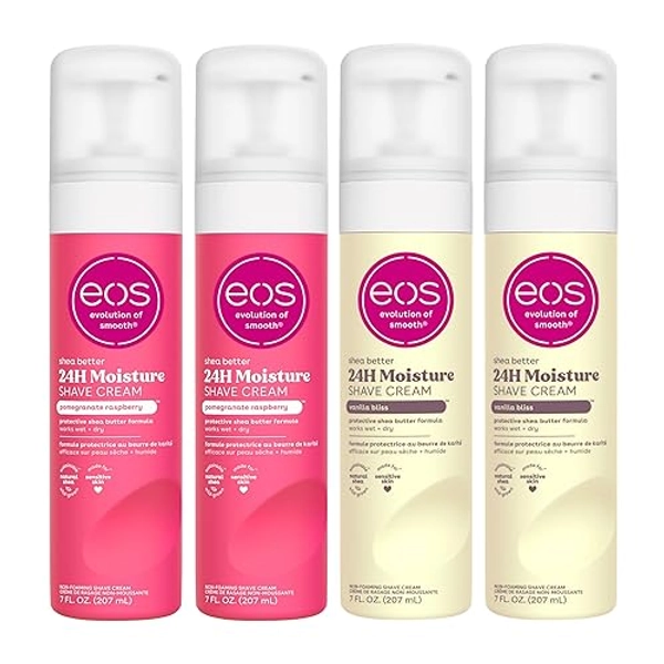 Shea Better Women's Shave Cream- Vanilla Bliss, + Pomegranate Raspberry, Shea Butter Skin Care, Shaving Cream,14 fl oz, 2-Pack - Pomegranate Raspberry & Vanilla Bliss - 7 Fl Oz (Pack of 4)