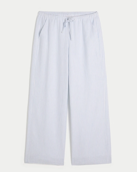 Linen-Blend Baggy Pull-On Pants
