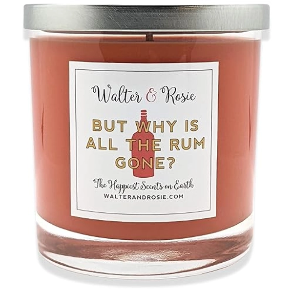 Walter & Rosie - But Why is All The Rum Gone? Candle 11 oz - Scented Candle - Soy Wax Blend - Movie Inspired - Up to 40 Hrs. - Long Burning Candle