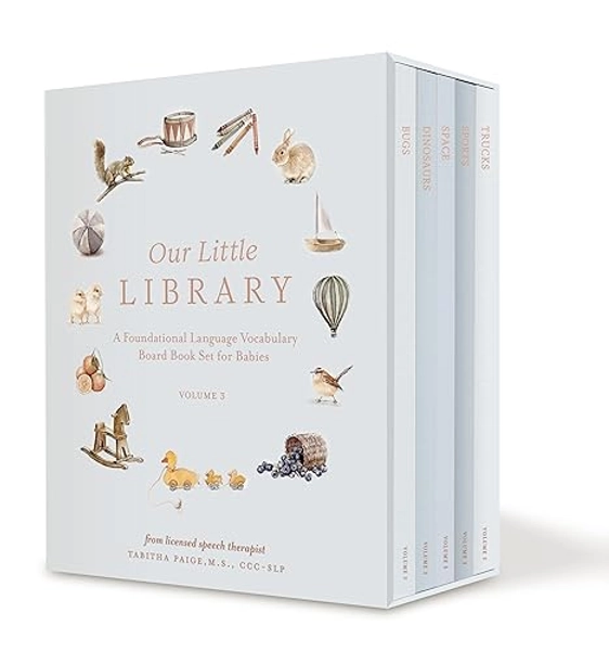 Our Little Library Vol. 3: A Foundational Language Vocabulary Board Book Set for Babies, Including Bugs, Dinosaurs, Sports, Space, and Trucks (Our Little Adventures Series)