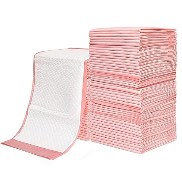 Rocinha Disposable Changing Pads for Baby Disposable Underpads Waterproof Diaper Changing Pad Breathable Underpads Bed Table Protector Mat Changing Pad Liner, 24 Inches x 17 Inches - Pink