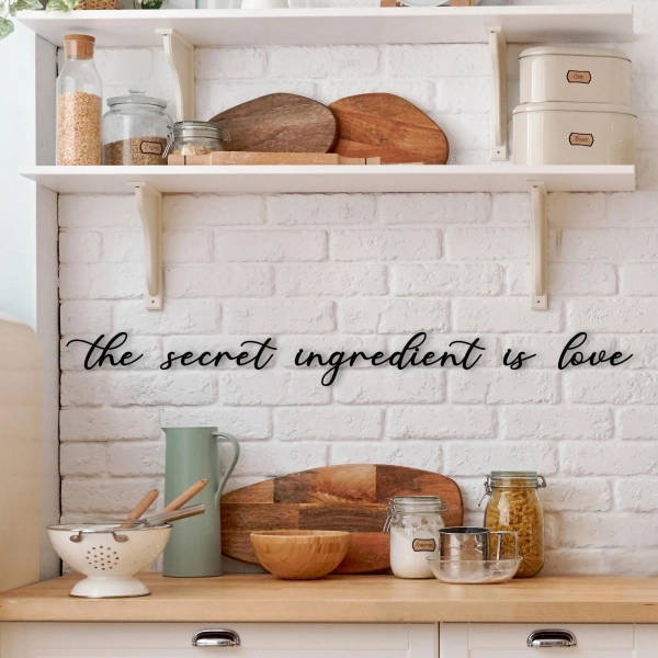 The Secret Ingredient is Love Metal Wall Art | Cozy Kitchen Metal Wall Letters, Kitchen Wall Decor | House Warming Gift | Christmas Gift |