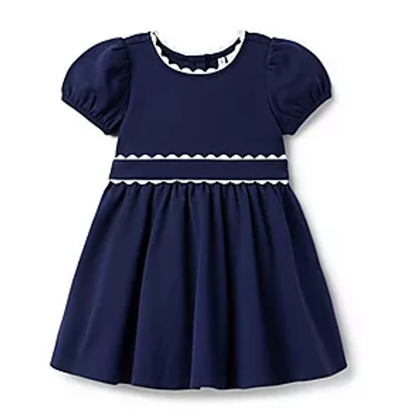 Girl Merchant Marine Puff Sleeve Ponte Romper by Janie and Jack