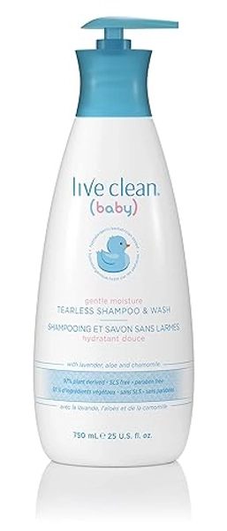 Live Clean Baby TEARLESS SHAMPOO & WASH Organic Eco Friendly 750 ml (25 fl oz) - Shampoo