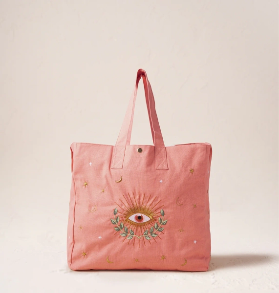 Celestial Eye Carryall | Coral / Cotton