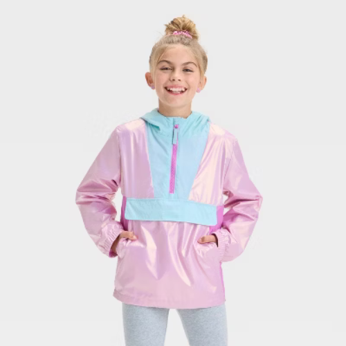 Girls' Colorblocked Windbreaker Jacket - Cat & Jack™ Purple XS