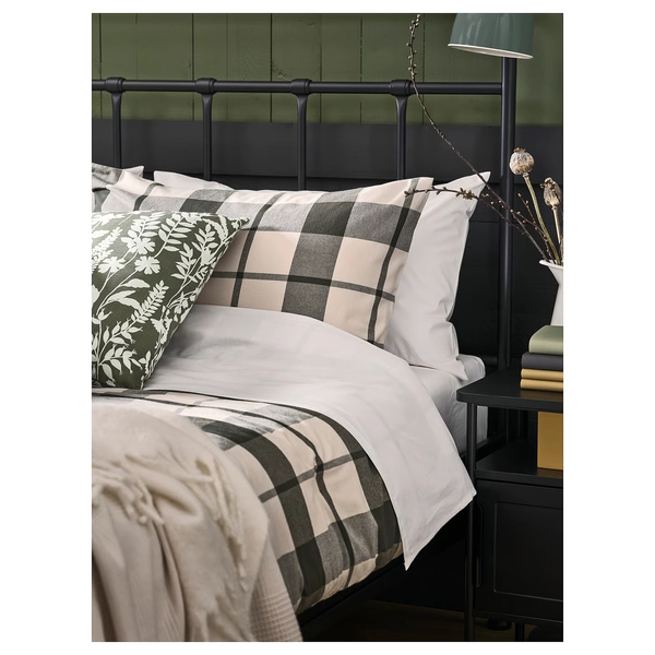 BESKSÖTEMAL Comforter set - green/check King